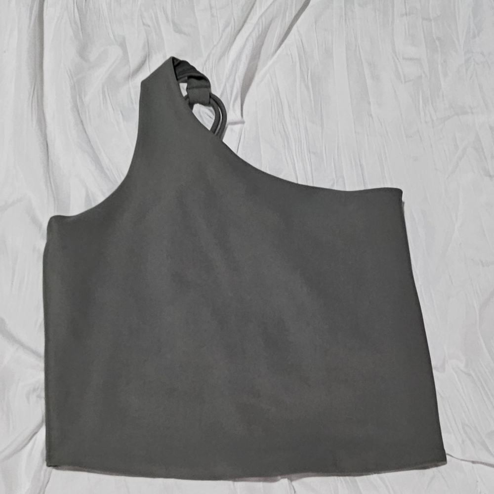 Stylish Gray One-Shoulder Top